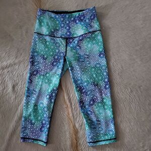NEW Victoria’s Secret VSX Sport Leggings XS Blue Multicolored Cropped High Rise